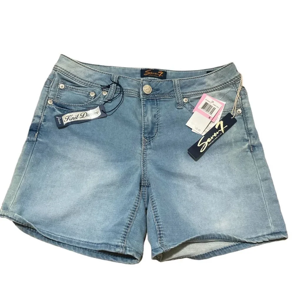 Seven7 Knit denim shorts size 6